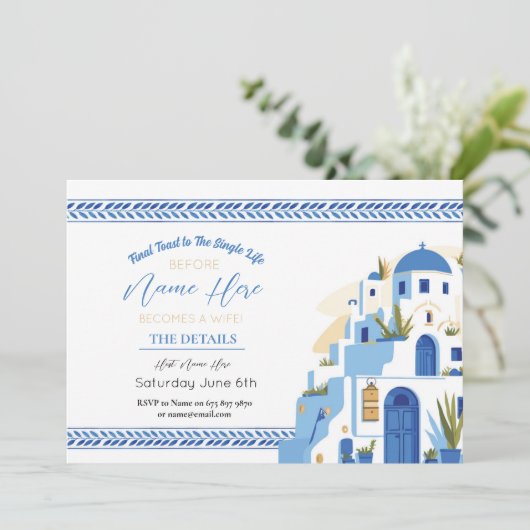 Santorini Vrijgezellenfeest Reisschema blauw Programma (Staand voorkant)