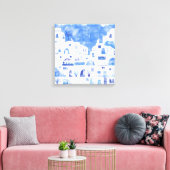 Santorini Watercolor Canvas Afdruk (Insitu (Woonkamer))