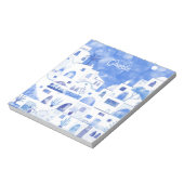 Santorini Waterverf Gepersonaliseerd Notitieblok (Gedraaid)
