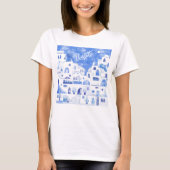 Santorini Waterverf Gepersonaliseerd T-shirt (Voorkant)