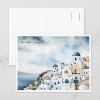 Santorini Waterverf Griekenland Briefkaart