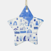Santorini Waterverf Griekenland Keramisch Ornament (Rechts)