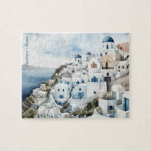 Santorini Waterverf Griekenland Legpuzzel