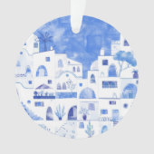 Santorini Waterverf Griekenland Ornament (voorkant)