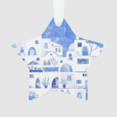 Santorini Waterverf Griekenland Ornament (voorkant)