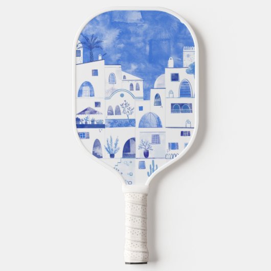Santorini Waterverf Griekenland Pickleball Paddle (Voorkant)