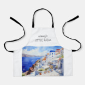 Santorini Waterverf mama's kleine helper Schort (Voorkant)
