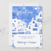 Santorini Wedding Bedankt Kaart (Voorkant)