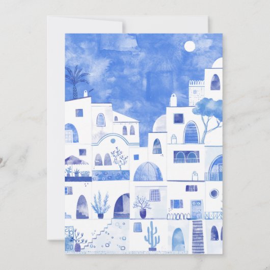 Santorini Wedding Kaart (Achterkant)