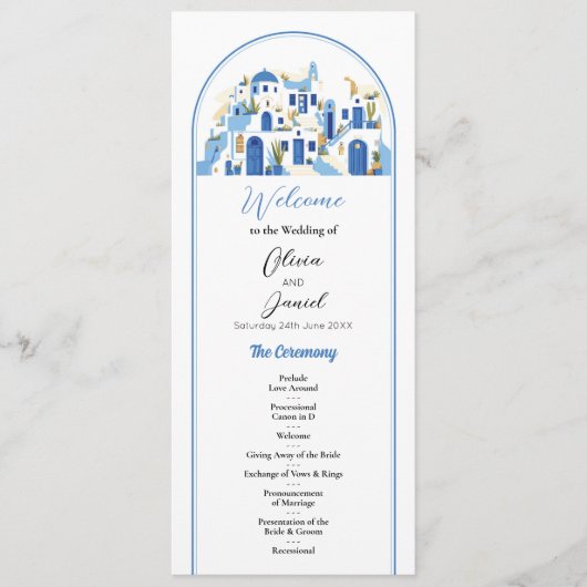 Santorini Wedding Menu Ceremonie Details Griekenla (Voorkant)