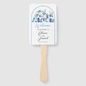 Santorini Wedding Menu Programma Griekenland Griek Handwaaier (Voorkant)