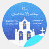 Santorini Wedding Ronde Sticker (Voorkant)