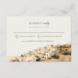 Santorini Witgekalkt Dorps Mail Back RSVP Kaart