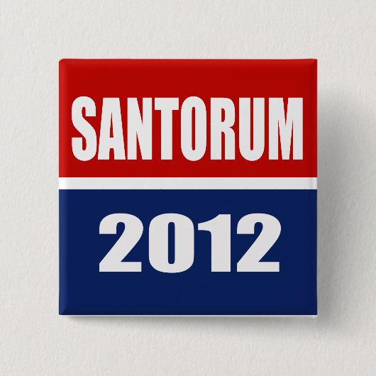 SANTORUM 2012 VIERKANTE BUTTON 5,1 CM (Voorkant)