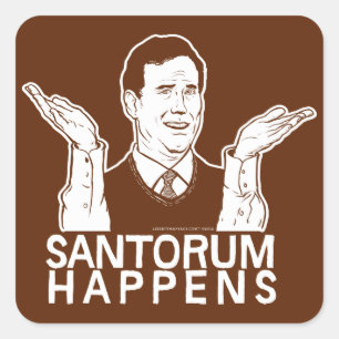 Santorum gebeurt kritisch vierkante sticker