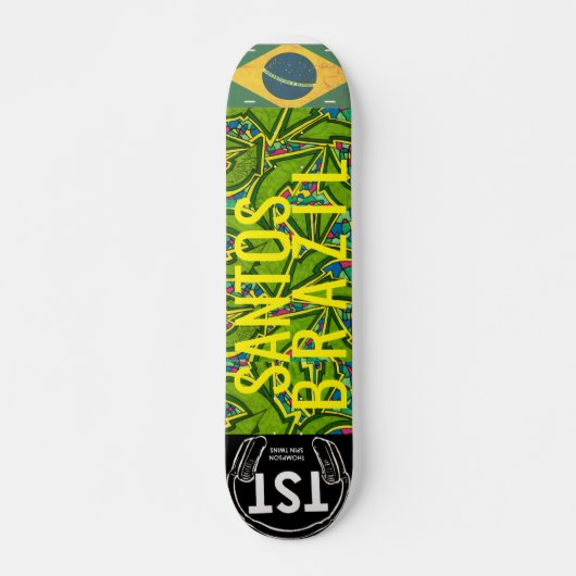SANTOS BRAZILIË Skateboard, 7 ¾" Deck Skateboard (Voorkant)
