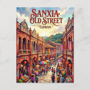 Sanxia Oude Straat Taiwan Briefkaart