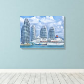 Sanya Hainan eilandhaven Canvas Afdruk (Insitu (Houten vloer))