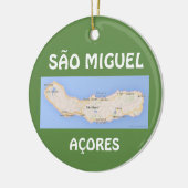 Sao Miguel Acores Carte Ornement de Noël (Gauche)