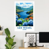 Sao Miguel Azores Travel Poster Wall Art (Bureau à domicile)