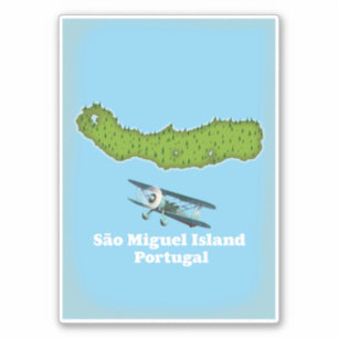 São Miguel eiland Portugal kaart Sticker