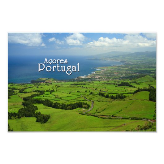 Sao Miguel groen landschap Foto Afdruk (Voorkant)