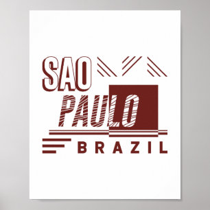 Sao Paulo Brazilië Modern Urbane Typografie Ontwer Poster