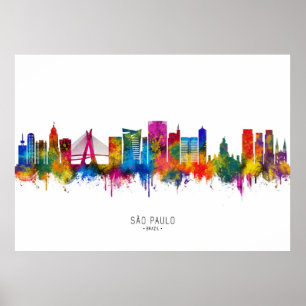 São Paulo Brazilië Skyline Poster