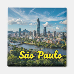 São Paulo Brazilië Stad Reis Souvenir Print voor T Magneet