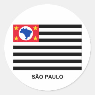 São Paulo, Brazilië Wuiven vlag Ronde Sticker
