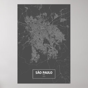 Sao Paulo, Brazilië (zwart wit) Poster