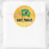 Sao Paulo, Vlag van Brazilië Ronde Sticker (Tas)