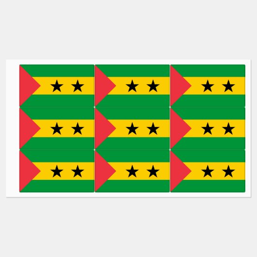 Sao Tome and Principe Flag Labels (Vel)