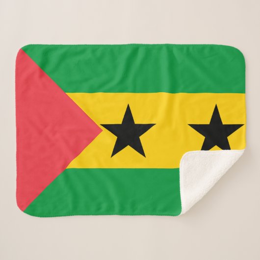 Sao Tome and Principe Flag Sherpa Deken (Voorkant (horizontaal))
