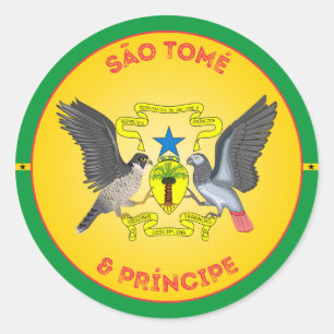 Sao Tome en Principe Erfgoed Embleem Ronde Sticker