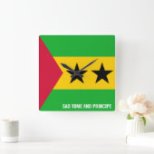 Sao Tomé en Principe Flag Dazzling Patriotic Vierkante Klok (Huis)