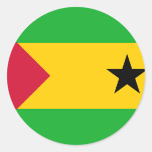 Sao Tomé en Principe Flag Ronde Sticker