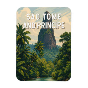 Sao Tome en Principe Illustratie Reis Kunst Magneet