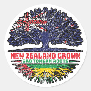 Sao Tomean Nieuw-Zeeland Zealander Ronde Sticker