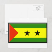 Sao Tomome Principe Flag Briefkaart (Voorkant / Achterkant)
