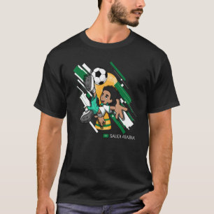 Saoedi-Arabië Football Voetbal Kinder spellen Voet T-shirt