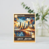 Saoedi-Arabië | schilderij Briefkaart (Staand voorkant)