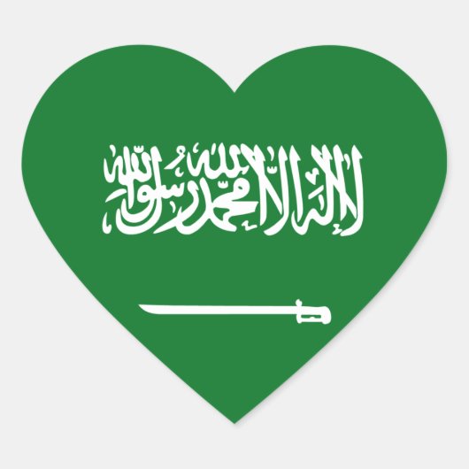 Saoedi-Arabië Vlag Hart Sticker (Voorkant)