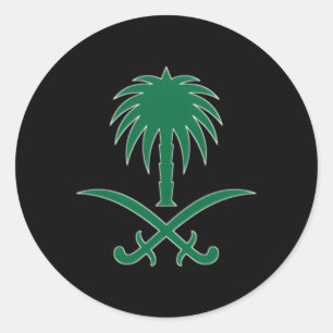 Saoedi-Arabië Vlag Saoedi-Arabië Embleem Ronde Sticker