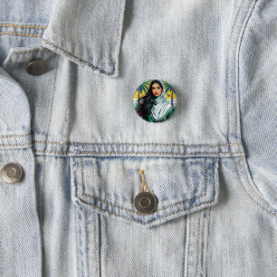 Saoedische Pop Queen - Bold Heritage Art voor Nati Ronde Button 3,2 Cm