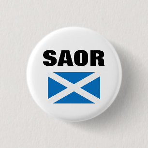 Saor Gaelic Free Scotland Saltire Pinback Ronde Button 3,2 Cm