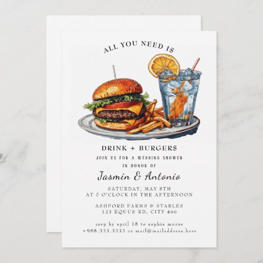 Sap- en hamburgers uitnodiging (Voorkant / Achterkant)