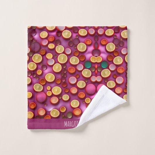 Sap Oranje geometrisch patroon Bad Handdoek (Wasdoekje)