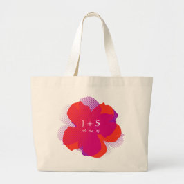 Sap Tussenbak - Jumbo Popflower Violet/oranje Grote Tote Bag