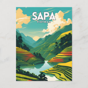 Sapa Vietnam Vintage Briefkaart